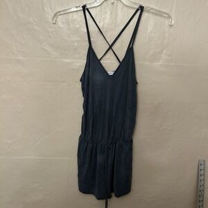 CY Fashions Medium Gray String Sleeveless Jumper Shorts